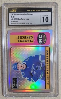 2018-19 OPC Platinum - Elias Pettersson - Retro Rainbow - CSG 10 Gem Mint - RC - Image 1 of 2