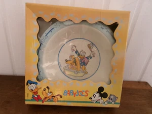 Assiette bouillie bébé BABYJOCS DONALD PLUTO DISNEY bouchon boite Made in Spain - Picture 1 of 9