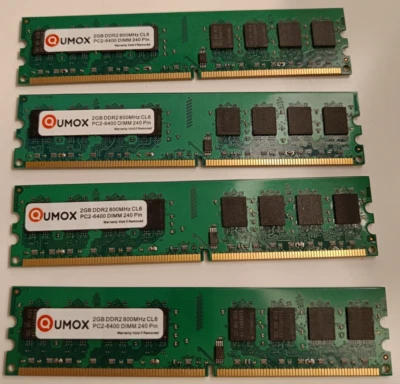 8GB DDR2 RAM - 4 x QUMOX 2GB DDR2 800mhz CL6 RAM - Image 1 of 2