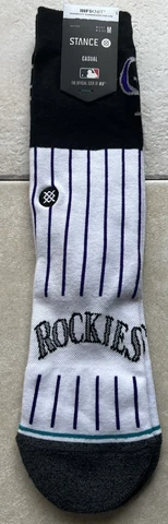 MLB Colorado Rockies Crew Socks Unisex Size Medium Cover