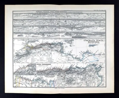1865 Spruner Map Roman North Africa Libya Cyrene Numidia Mauritania Carthage - Image 1 of 4