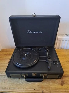 Zennox Black Portable Briefcase Turntable - Tested - Excellent Condition - Picture 1 of 8
