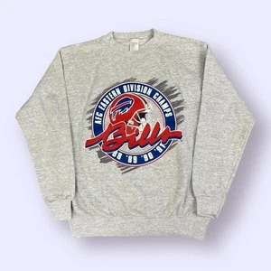 Vintage Buffalo Bills Crewneck Sweatshirt Size Medium 80s 90s NWOT - Picture 1 of 7