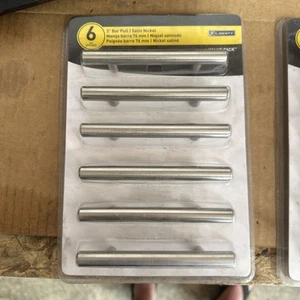 ONE ( 6 PACK) NEW LIBERTY 3" CABINET BAR PULL SATIN NICKEL STEEL NEW IN PACKAGE - Picture 1 of 3