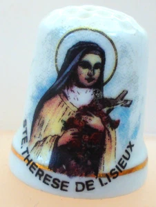 Dé à coudre Thimble Porcelaine - SAINTE THERESE DE LISIEUX - Picture 1 of 1