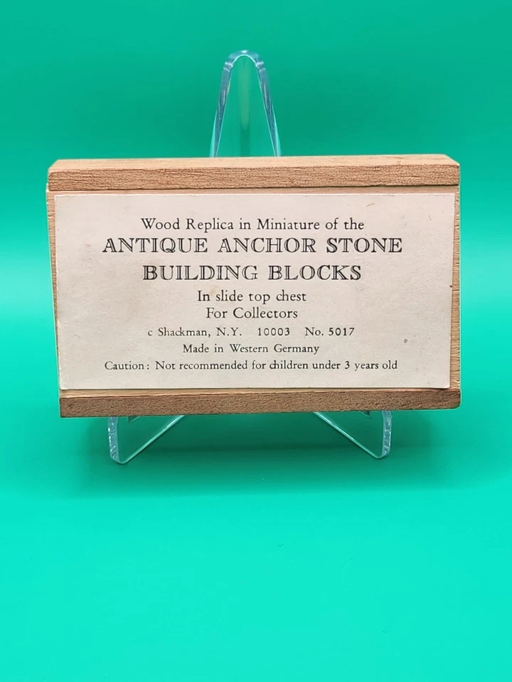 Mini Wood Replica Anchor Stone Blocks in Slide-Top Chest – Collectors Box - Image 1 of 4