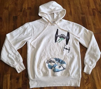 Moletom com capuz masculino Star Wars Disney 100 anos Skywalker Tie Fighter creme tamanho pequeno - Imagem 1 de 4