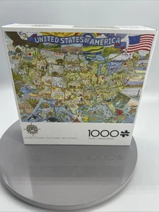 Buffalo colorato mappa del paese degli Stati Uniti puzzle 1000 pezzi completo al 100% - Foto 1 di 3