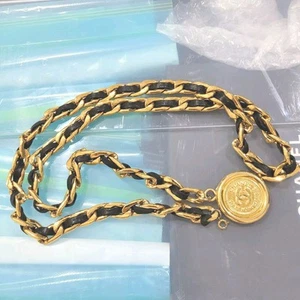 ✨️CHANEL✨️ BELT NECKLACE CHAIN CLASSIC MEDALLION HEAVY 24k GOLD PLATED  - Picture 1 of 11