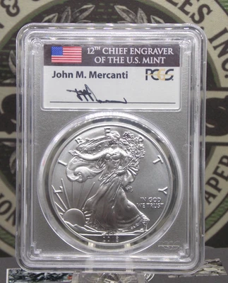 American Silver Eagle 2018 (W) $1 graduación profesional MS70 #968 Mercanti FDOI ECC&C, Inc. Foto 1 de 4