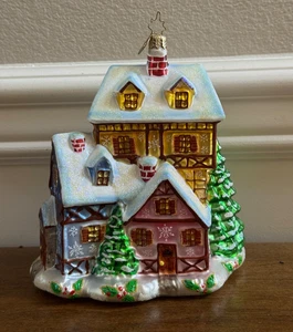 CHRISTOPHER RADKO LIMITED FROSTVILLE CHALET ALPINO CASA COTTAGE ORNAMENTO GRANDE - Foto 1 di 7