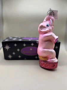 CHRISTOPHER RADKO Pearly Circus Pink Elephant Glass Christmas Ornament - Picture 1 of 5