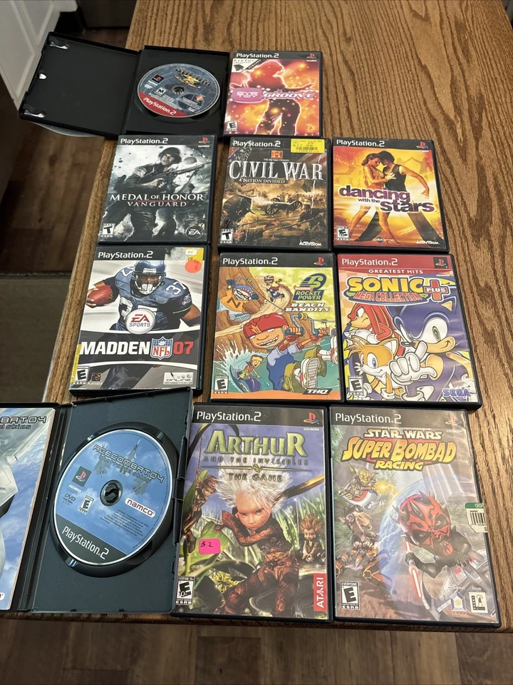 Lot Of 11 PlayStation 2 Games Star Wars Arthur Sonic Madden Ace Combat 4 SOCOM - Image 1 of 4