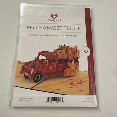 Paper Love 3D Red Harvest Truck Pop Up Card For Autumn Thanksgiving OC11 - Image 1 of 2