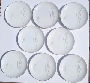 Fine China of Japan Platinum Wheat 6¼" Dessert Plates Set of 8 - Picture 1 of 2