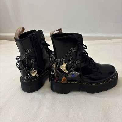 Botas de plataforma Dr. Martens x Marc Jacobs negras Jadon con dijes nuevas sin etiquetas para mujer US5 Foto 1 de 4