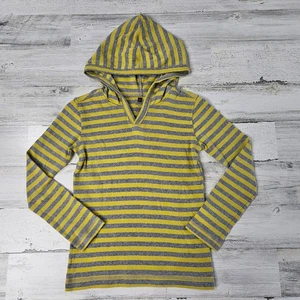 TEA COLLECTION Jungen Langarmshirt gelb grau Größe 7 gestreift mit Kapuze - Bild 1 von 5