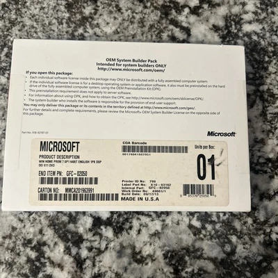 Microsoft Windows 7 Home Premium 64-Bit W/License Key/ SEALED - Image 1 of 4