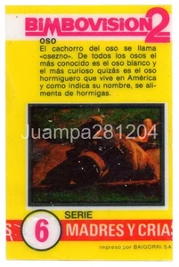 OSO #6 CROMO BIMBOVISION 2 1977 BIMBO CON DESGASTE / ARAÑAZOS - Imagen 1 de 2