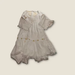 Gauze Lace White Crochet Dress Boho Girls Size 8-10 Fairytale Flower girl - Picture 1 of 5