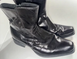 Stivali vintage Aldo Chelsea con zip in pelle nera taglia 8,5 M - Foto 1 di 6