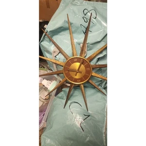 Vintage 1960's MCM 27" Welby Starburst Wall Clock READ - Picture 1 of 9