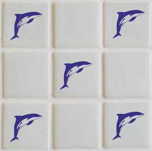28 pegatinas de transferencia de azulejos delfines, gráficos, calcomanías, baño TI4 - Imagen 1 de 1
