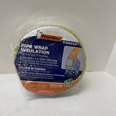 Frost King Pipe Wrap Insulation Foil'backed Fiberglass 3 X 1 X 25' 1 Roll • 9.87£