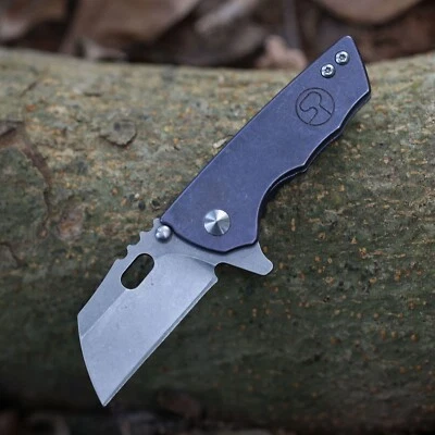 Складной S35vn сабля нож обороны охоты TC4 титана ручки кемпинг инструменты синий - Изображение 1 из 4