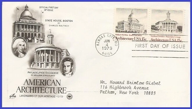 USA3 #1781 ADDR PCS ARTCRAFT FDC STR2  American Architecture Boston State House - Image 1 of 1