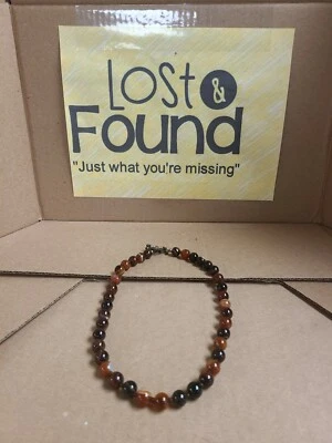 Pulsera Collar Vintage Ojo de Tigre Estilo Vidrio Marrón Cuentas Foto 1 de 4