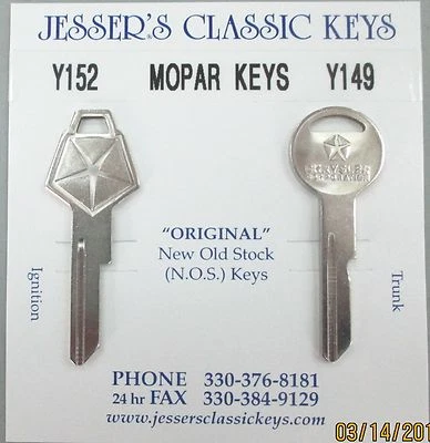 MOPAR NOS Llaves Originales Dodge 1969 1970 1971 1972 1973 1974 1975 1976 1977 1978  Foto 1 de 4