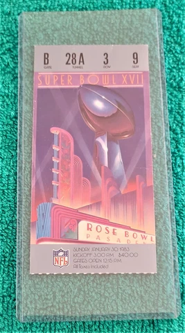 SUPER BOWL XVII (17) TICKET STUB   MIAMI VS WASHINGTON Cover