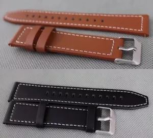 Watch Strap Faux Leather Quick Release Black Brown 20mm 22mm Buckle Cruelty Free - Picture 1 of 21