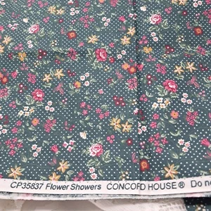 Concord House Flower Showers Fabric 2 Yards x 44" Wide Floral Polka Dot - Picture 1 of 4