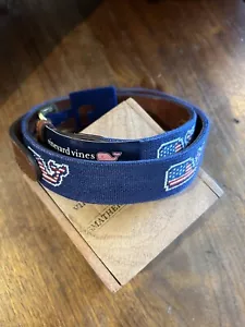 Smathers & Branson x Vineyard Vines American Whale Nadelspitzengürtel Größe 32 neu mit Etikett - Bild 1 von 3