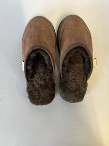 Sheepland sheepskin brown suede slippers size 10 - Picture 1 of 5
