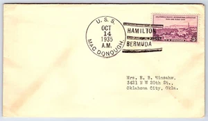 USS Macdonough (DD 351) US Navy Cover Hamilton Bermuda CV138 - Picture 1 of 2