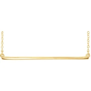 Bar Necklace 14Kt Rose Yellow White Gold 16-18” Adjustable Chain Lobster Clasp - Picture 1 of 5