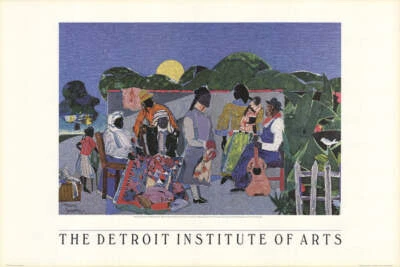 绗缝 Time Romare Bearden 艺术印刷品 非裔美国人博物馆 1988 年海报 24x36 — 第 1/4 张图片