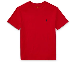 CAMISETA POLO ORIGINAL RALPH LAUREN NIÑOS S/S CREW ROJO ESCARLATA AZUL MARINO PONY EDAD 10/12 - Imagen 1 de 2