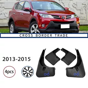 Black 4X Mudguards Mud Flaps Splash Guards Fender Trim For Toyota RAV4 2013-2015 - Foto 1 di 5