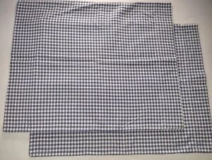 The Company Store Set Of 2 Pillowcases Standard Flannel Plaid Blue 20x26 Covers