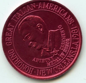 Mardi Gras Doubloon Italian American Marching Club 1981 Aluminum Red - Picture 1 of 2