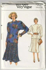 9402 VOGUE Easy - Drop Waist SKIRT w Princess Seam TOP - Sz 14/16/18 - Picture 1 of 2