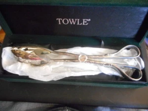 Towle Silver Plated Tongs in Presentation Box - Picture 1 of 4