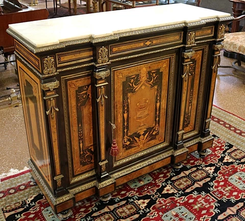 19th Century Renaissance Revival French Napoleon III Style Sideboard Credenza Cover