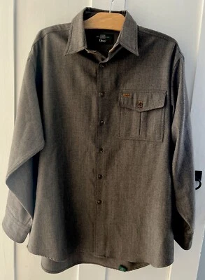 Camisa Orvis Lana y Ca$hmere Para Hombres M/L Marrón Tweed Abotonada Manga Larga Clásica Foto 1 de 4