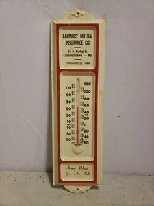 Original Metal Farmers' Mutual Advertising Thermometer Sign Country Store - Picture 1 of 7