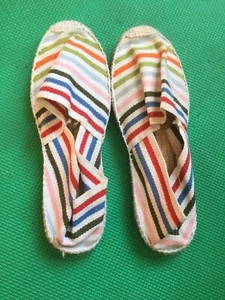 Cousu Main Women White Rainbow Flats EUR 36, Spain Espadrille, New No Tags - Bild 1 von 2